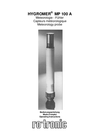 Thumbnail of document Manual - MP100A / MP400A Meteorological Probes